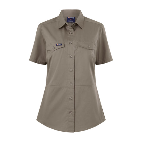 Citeco Women's Short Sleeve Shirt Khaki Size 16 - 100% Cotton