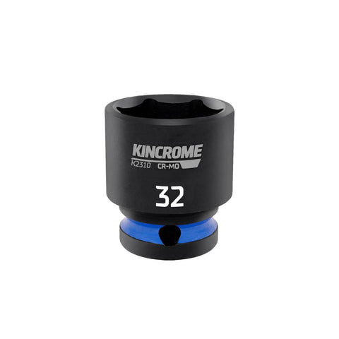 Kincrome 32mm 1/2" Square Drive Impact Socket, 6-Point Chrome Molybdenum, Rust Resistant