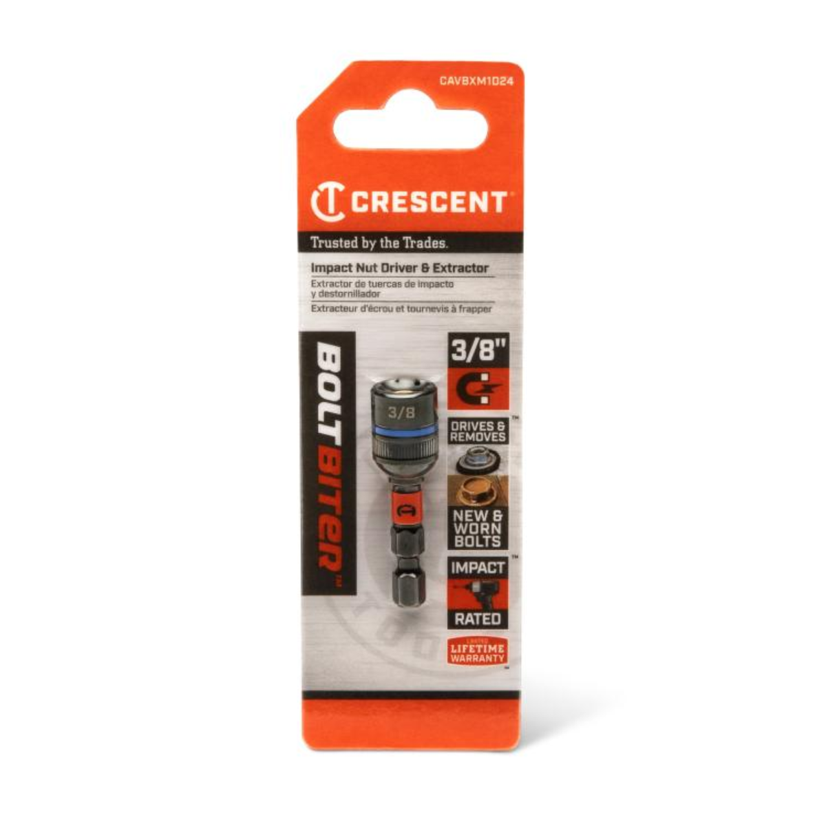 Crescent Bolt Biter Impact Nut Driver & Extractor 3/8" x 1-7/8" - Durable, Bi-Directional - SuperSaverAU - view 4