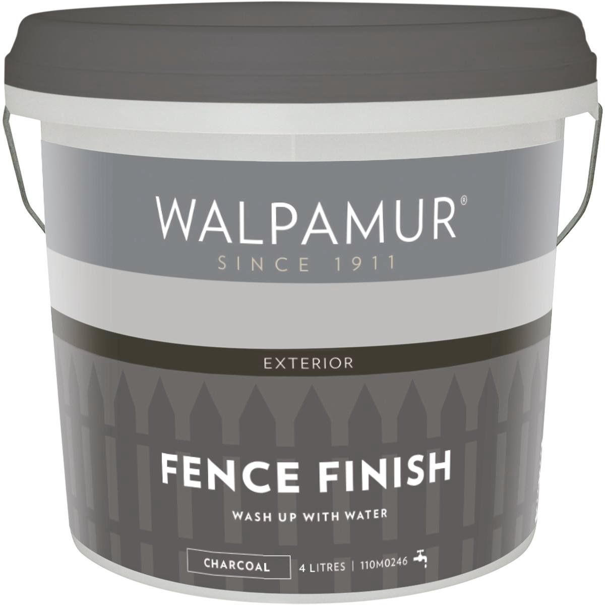 Walpamur Charcoal Fence Finish 4L - 4L Water-Based Timber Paint - UV Resistant