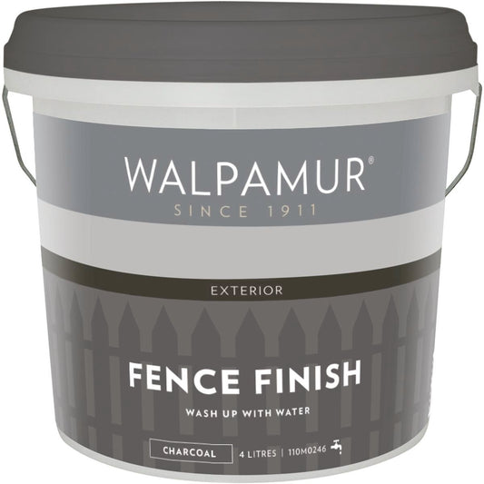 Walpamur Charcoal Fence Finish 4L - 4L Water-Based Timber Paint - UV Resistant