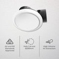 DETA 250mm White Side Duct Ceiling Exhaust Fan - 320m3/hr, 35W, DE225