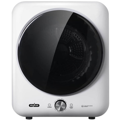 Mykin 5.5kg Vented Dryer - Sensor Drying, 8 Programs, Reverse Tumble, Wall Mountable, White - MVD55W