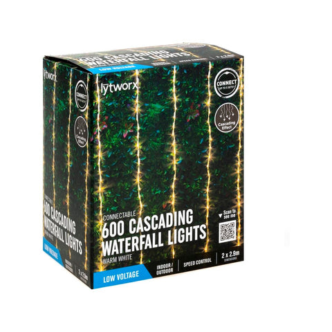 Lytworx Waterfall Lights - 2 x 2.9m - Warm White - Connectable - SuperSaverAU - view 1