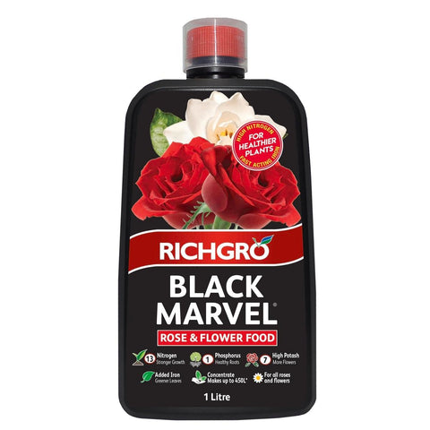Richgro Black Marvel Rose Flower Food Liquid Fertiliser 1L Concentrate - SuperSaverAU - view 1