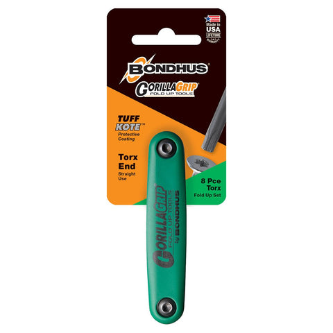 Bondhus Torx Fold Up Key Set 8 Piece - 87mm x 30mm x 150mm - Black - Durable, Versatile - SuperSaverAU - view 1