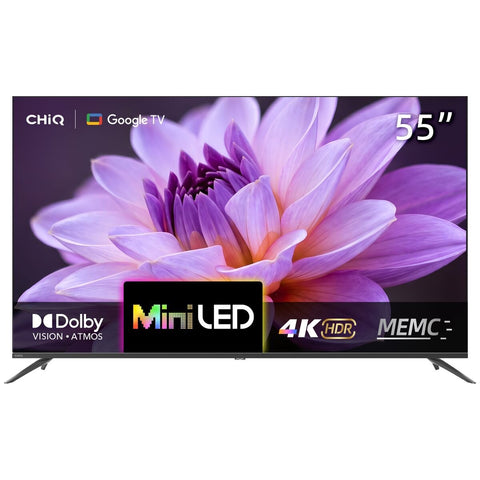 CHiQ 55 Inch 4K QD Mini LED TV - 144Hz Refresh Rate, Dolby Vision IQ, Google TV - 55M810N
