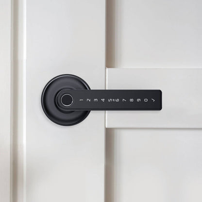 Gainsborough Graphite Mode Smart Lever Lock - RFID, Fingerprint, Keypad - 90mm x 195mm - Secure Access