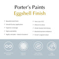 Porter S Washable Paint 4L - Eggshell Finish - Popcorn - 199mm x 191mm x 178mm - SuperSaverAU - view 4