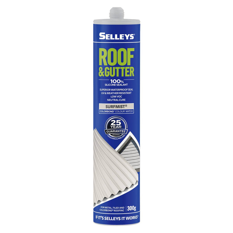 Selleys 300g Surfmist Roof and Gutter Silicone Sealant - Waterproof, UV Resistant - SuperSaverAU - view 1