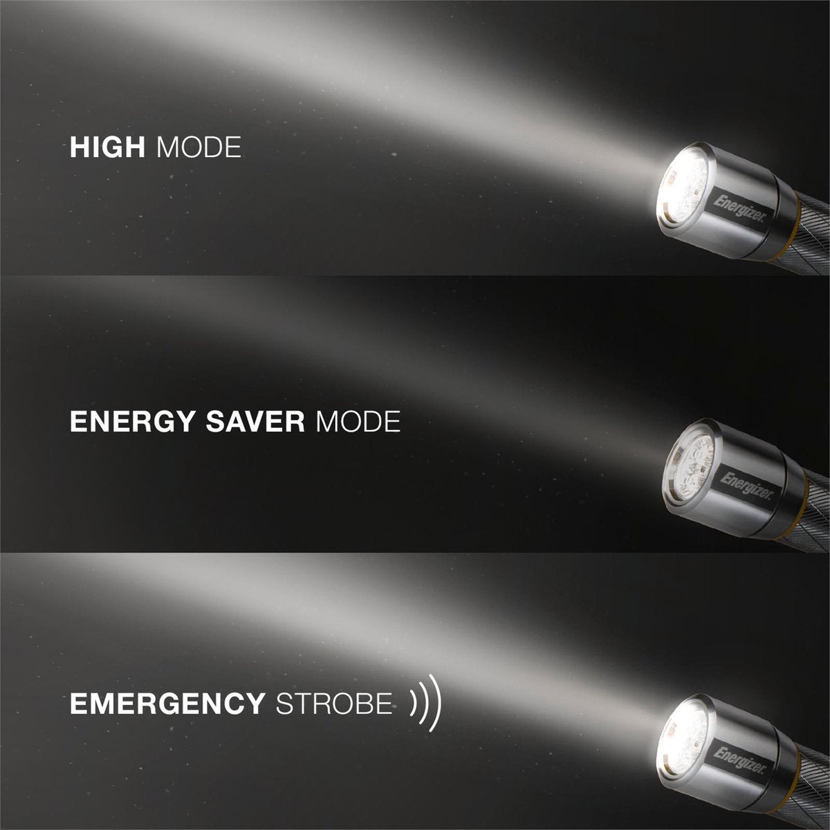 Energizer 270 Lumen Metal Vision HD LED Torch - 3 AAA Batteries Included - Silver - SuperSaverAU - view 4