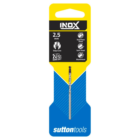 Sutton Tools 2.5mm INOX Stainless Steel Jobber Drill Bit M2 HSS, 16mm Drilling Depth