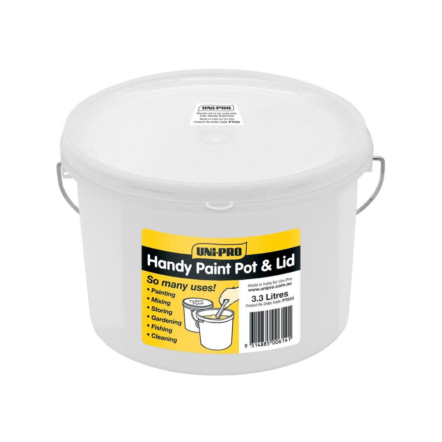 Uni Pro 3L Plastic Paint Pot with Lid - 3.3L Capacity - Durable Handle - SuperSaverAU - view 1