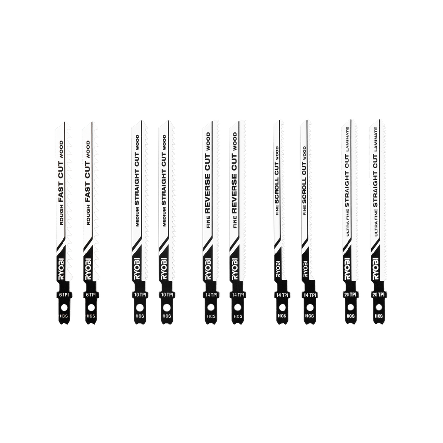 Ryobi 10 Piece Wood Jigsaw Blade Set - 100mm x 22mm - Precision Cutting - SuperSaverAU - view 1