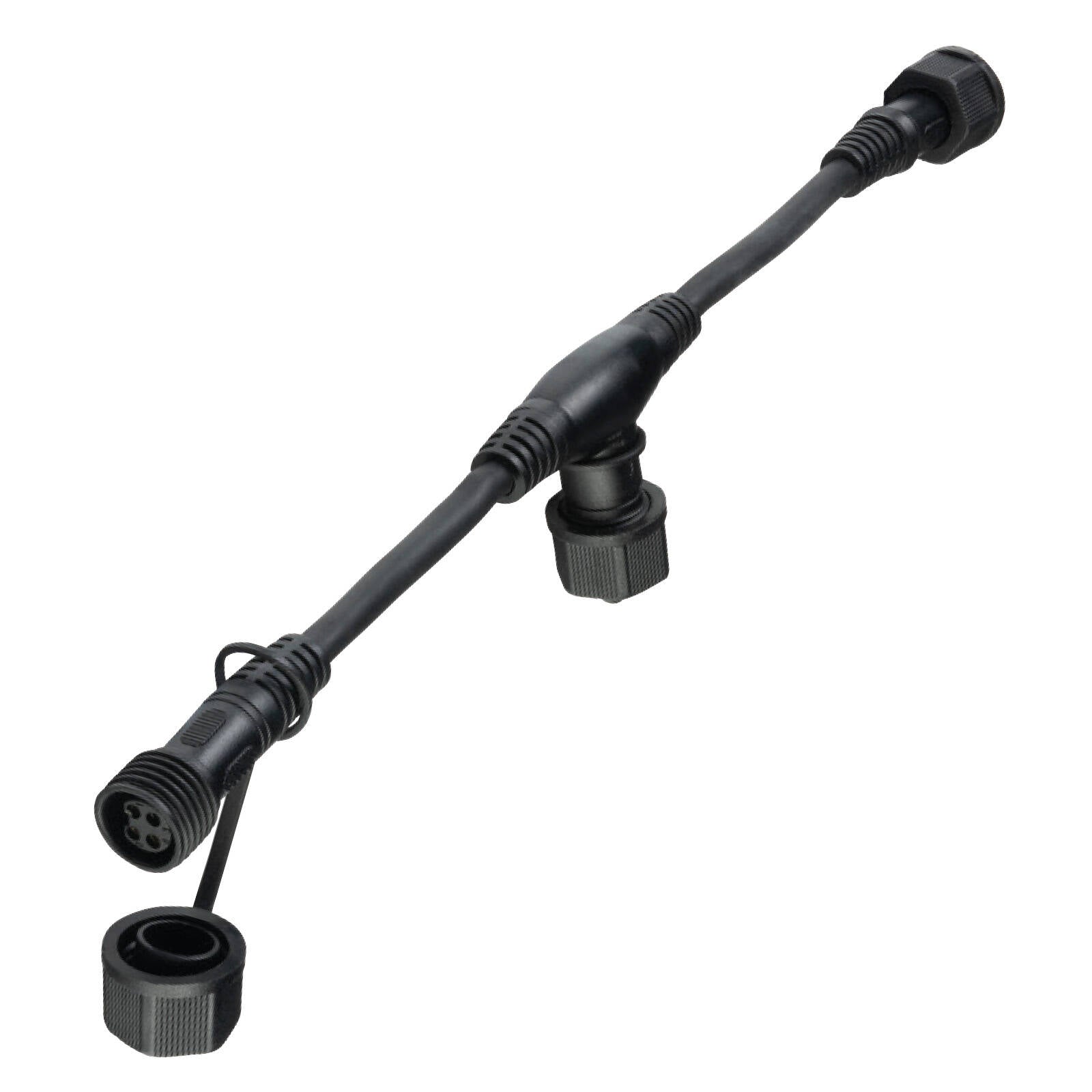 Brilliant 12V Black T-Piece Garden Light Connector 20935/06