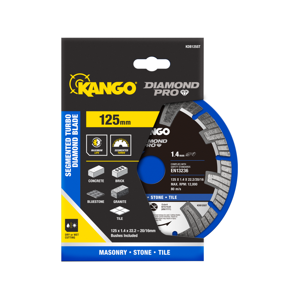 Kango Diamond Saw Blade - 125mm - Turbo - Dry Cutting - SuperSaverAU - view 1