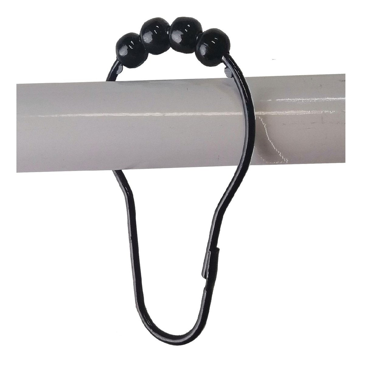 Barelli Black Metal Shower Curtain Rings 12 Pack - Durable - Stylish - Easy Use - SuperSaverAU - view 2