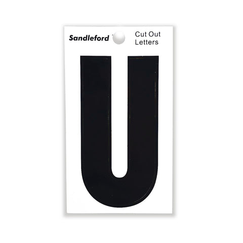 Sandleford 85mm Black Cut Out Self Adhesive House Letter U - SuperSaverAU - view 1