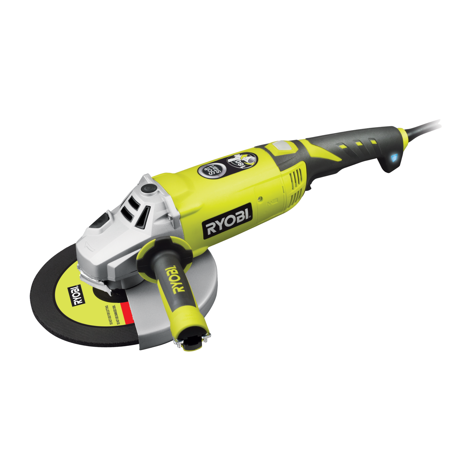 Ryobi 2000W 230mm Corded Angle Grinder, Spindle Lock & Side Handle, EAG2023RG