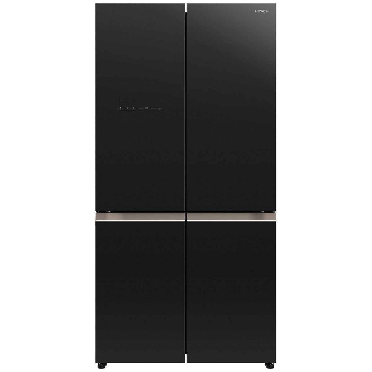 Hitachi 569L French Door Fridge - Black Glass Finish, Vacuum Compartment, Auto Ice Maker - RWB640VT0-1GBK