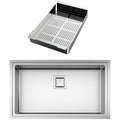Artinox Frame 74 Single Bowl Sink - 820mm Wide, Stainless Steel, Top Mount, No Drainer - FRACC7440