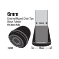 Surface Gard 6mm Black Round Rubber Chair Tips 4 Pack - Floor Protection - SuperSaverAU - view 2