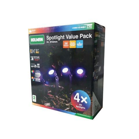 Holman RGB Colour Pond Light - 55mm x 60mm x 55mm - Stainless Steel - Bluetooth Controlled - 3 Pack - SuperSaverAU - view 1