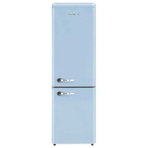 Linarie Annecy 242L Retro Bottom Mount Fridge - Blue Cabinet and Door Panels, Manual Defrost - LKCO250BLUE