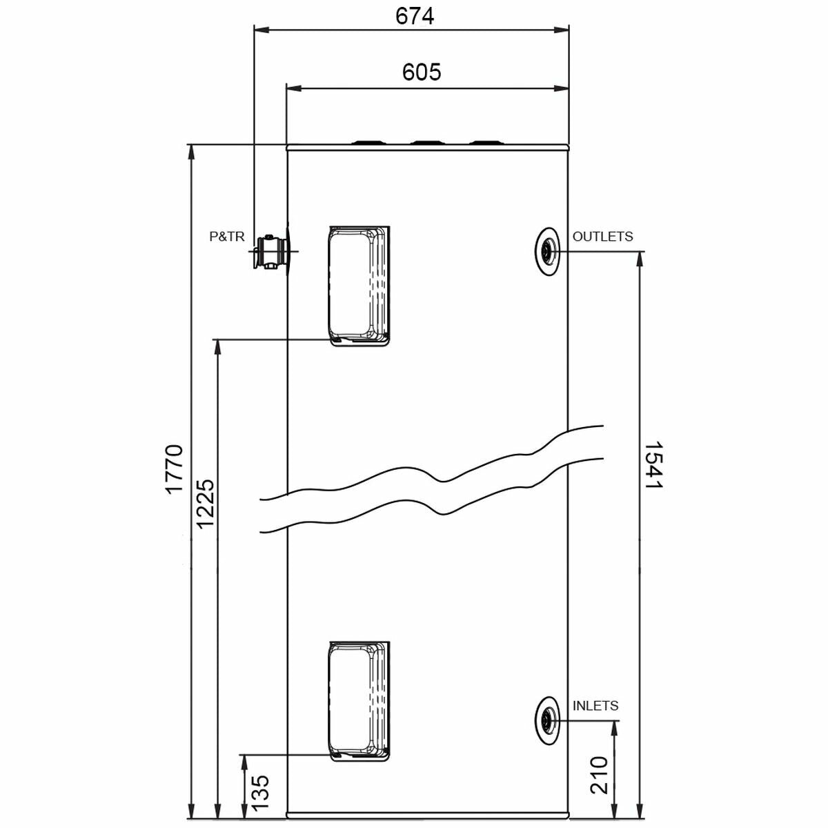 Rinnai 315L Electric Hot Water Storage System - 4.8kW, Manual Temperature Control, Grey - EHFA315T48H