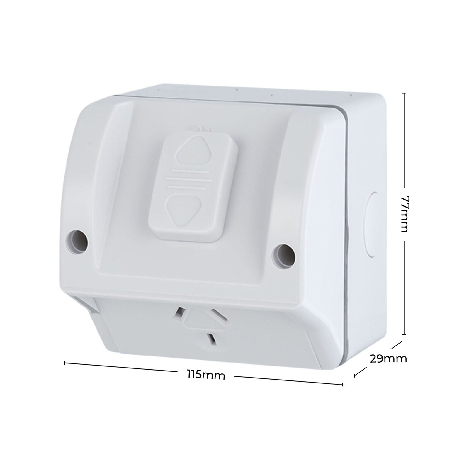 DETA Single Weatherproof Power Point 10A 240V White Polycarbonate Outdoor