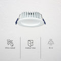 Deta 9W Tri Colour Dimmable LED Downlight 103mm - IP44 Moisture Resistant - SuperSaverAU - view 3