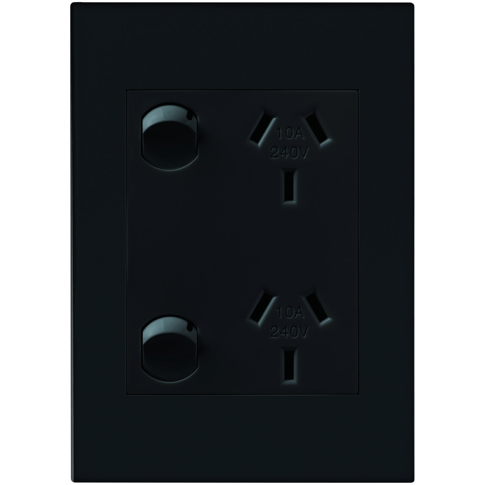 HPM VIVO Vertical Double Powerpoint 10A 240V Grey 2 Gang EVV777GR