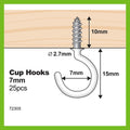Everhang Cup Hooks - 7mm - PVC - Easy to Install - 25 Pack - SuperSaverAU - view 2
