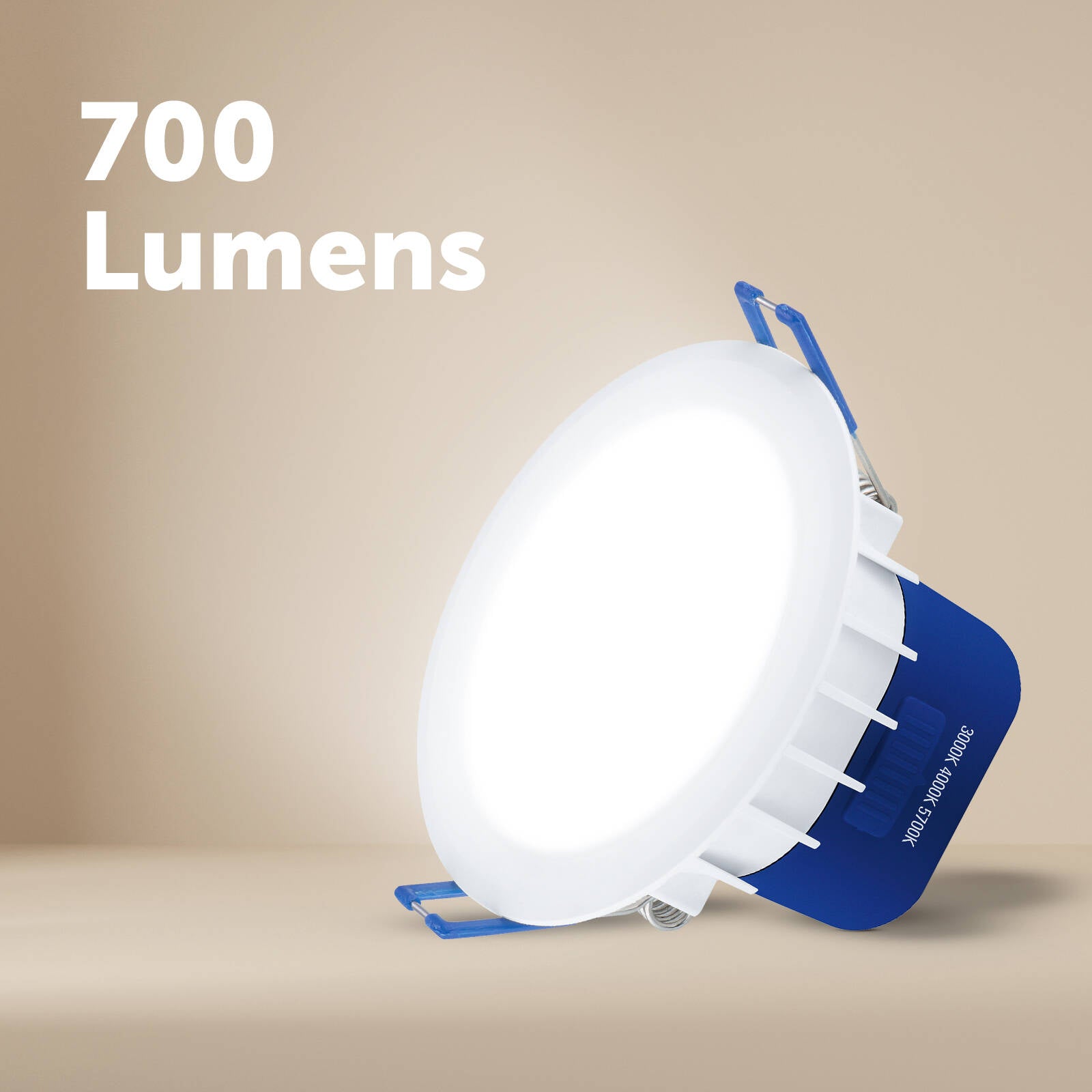 DETA 7W 70mm IP44 Tri-Colour Dimmable LED Downlight 240V Hardwired White Blue DET610