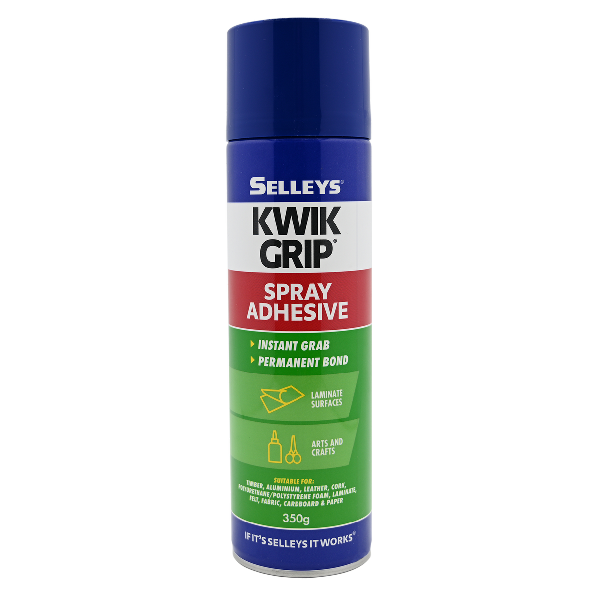 Selleys Kwik Grip Contact Adhesive Spray 350g Solvent-Based Fast Bond - SuperSaverAU - view 1