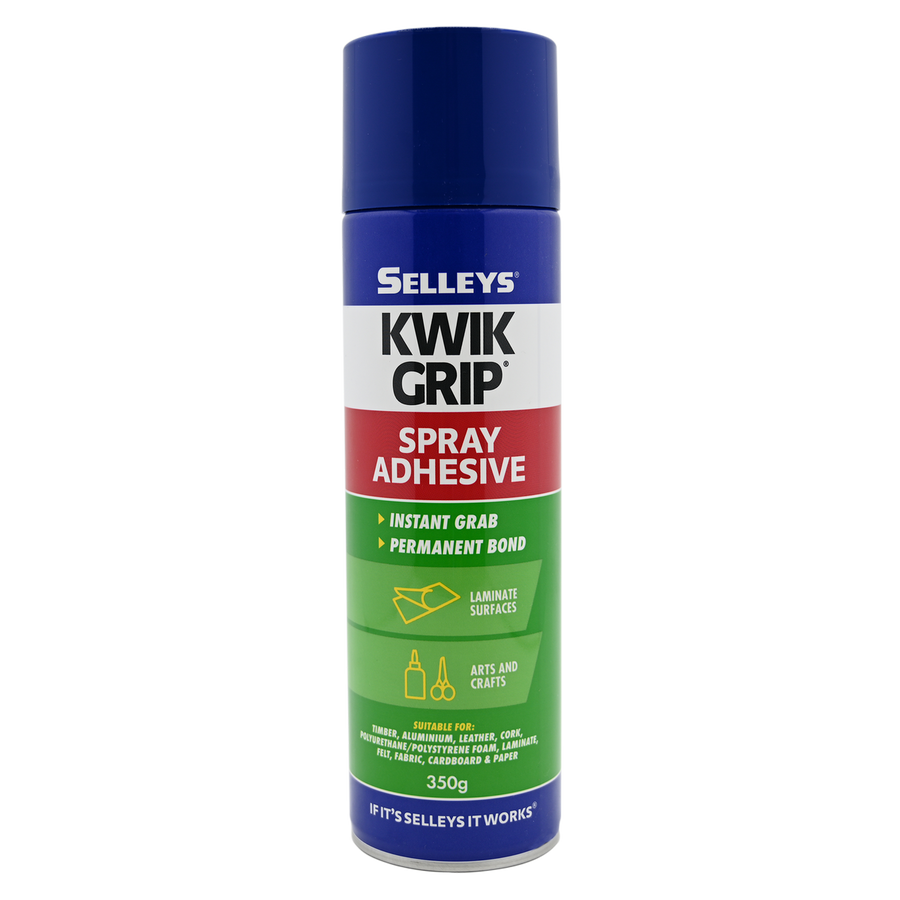 Selleys Kwik Grip Contact Adhesive Spray 350g Solvent-Based Fast Bond - SuperSaverAU - view 1