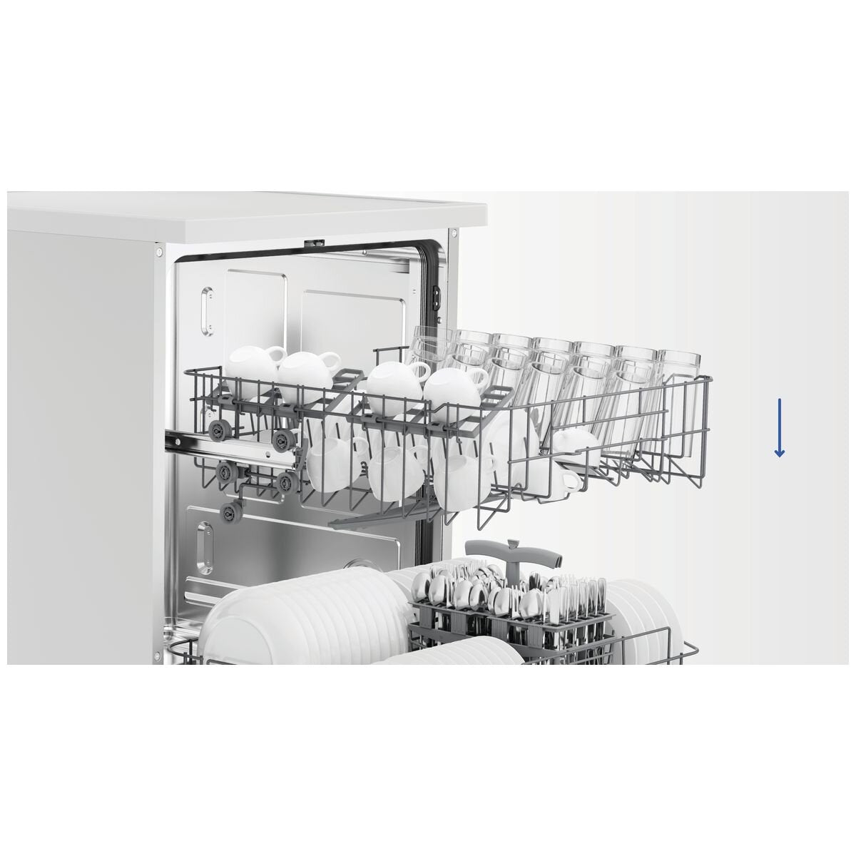 Haier 60cm 300 Series Freestanding Dishwasher - 13 Place Settings - White - Auto Wash Sensing - HDW13F0W1