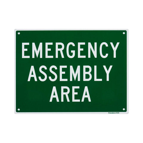 Sandleford Emergency Assembly Point Sign 300x225mm Polypropylene Durable - SuperSaverAU - view 1