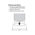 Surface Gard Castor Cups - 48mm - Plastic - For Carpet & Hardwood - 4 Pack - SuperSaverAU - view 5