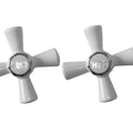 Shaw Mason White Easy Clean Cross Tap Handle Pair - 112mm x 179mm - Brass - SuperSaverAU - view 2