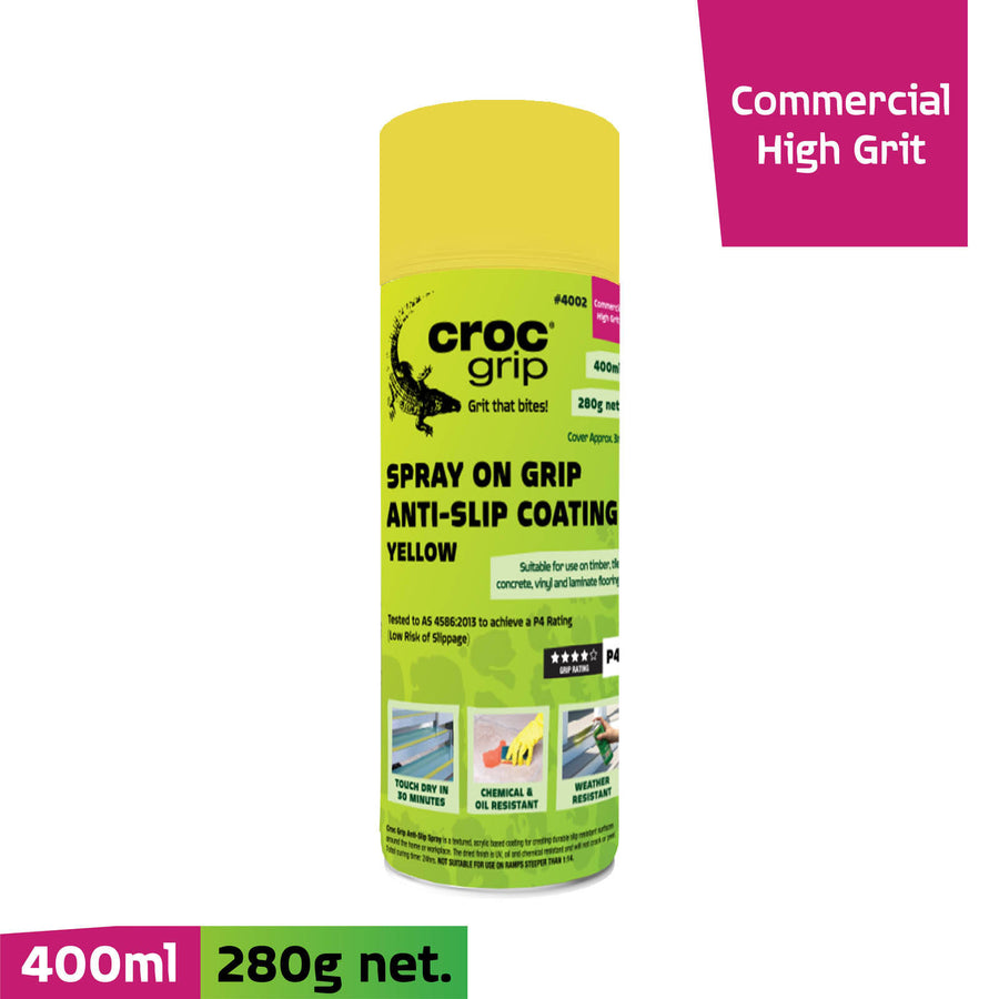 Croc Grip 400ml Spray On Yellow Anti-Slip Coating