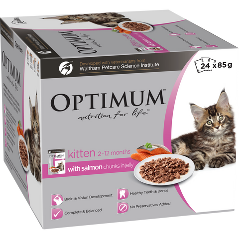 Optimum Kitten Wet Food 85g - 24 Pack - Nutritionally Complete - DHA - SuperSaverAU - view 1