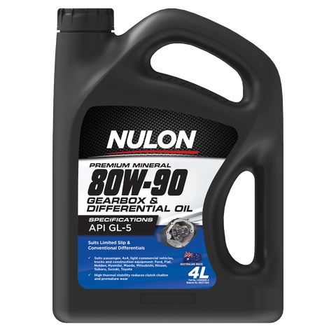 Nulon 4L 80W-90 Manual Gearbox & Differential Oil - API GL-5 - High Thermal Stability - SuperSaverAU - view 1