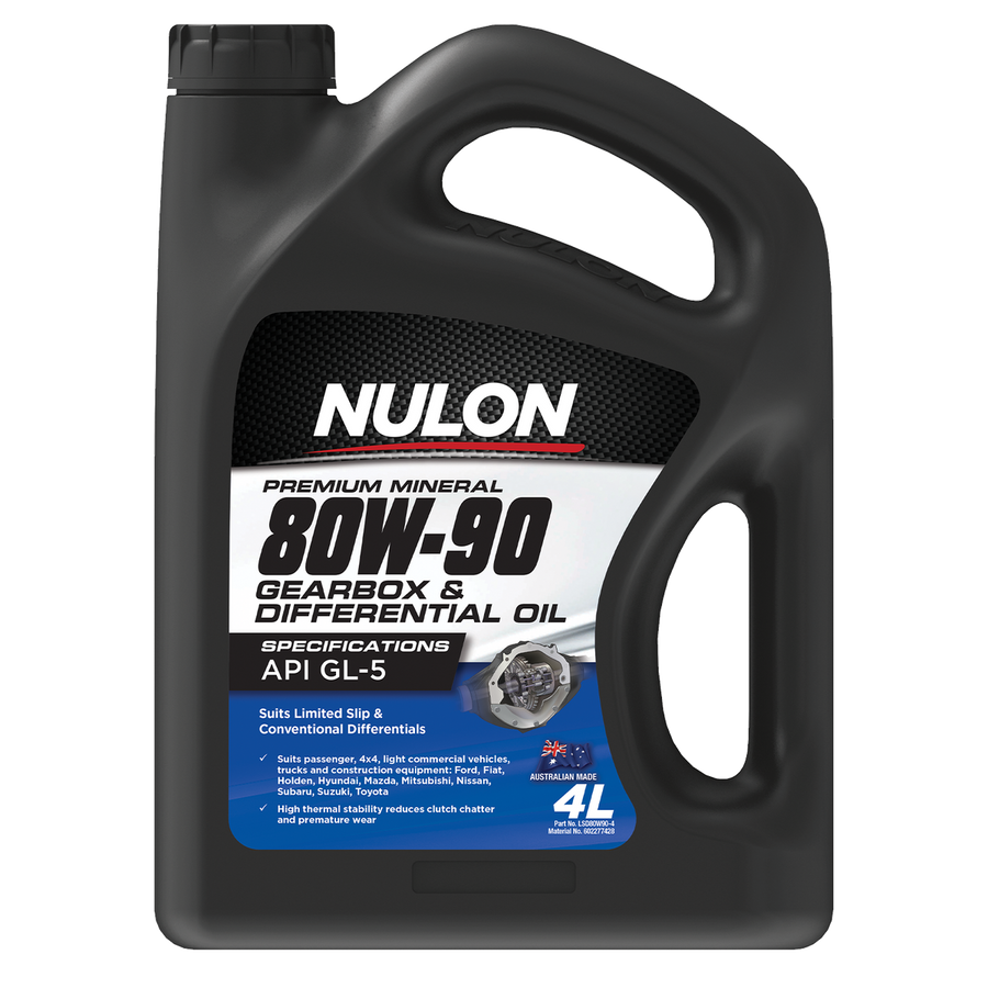 Nulon 4L 80W-90 Manual Gearbox & Differential Oil - API GL-5 - High Thermal Stability - SuperSaverAU - view 1