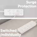 Click 4 Outlet Surge Powerboard - Individually Switched - 80mm x 240mm - Child Safety Shutters - SuperSaverAU - view 2