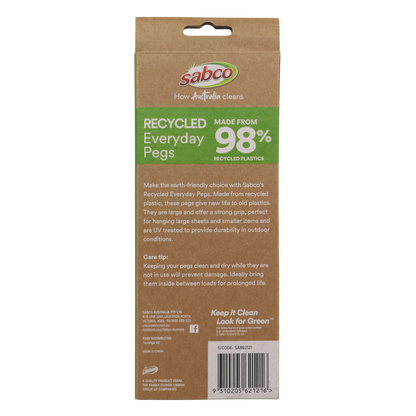 Sabco Everyday Pegs - 30 Pack - Durable UV Stabilized - 90mm x 235mm
