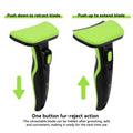 Flamingo Self-Cleaning Deshedding Tool with Retractable Blades, Green, for Dogs & Cats