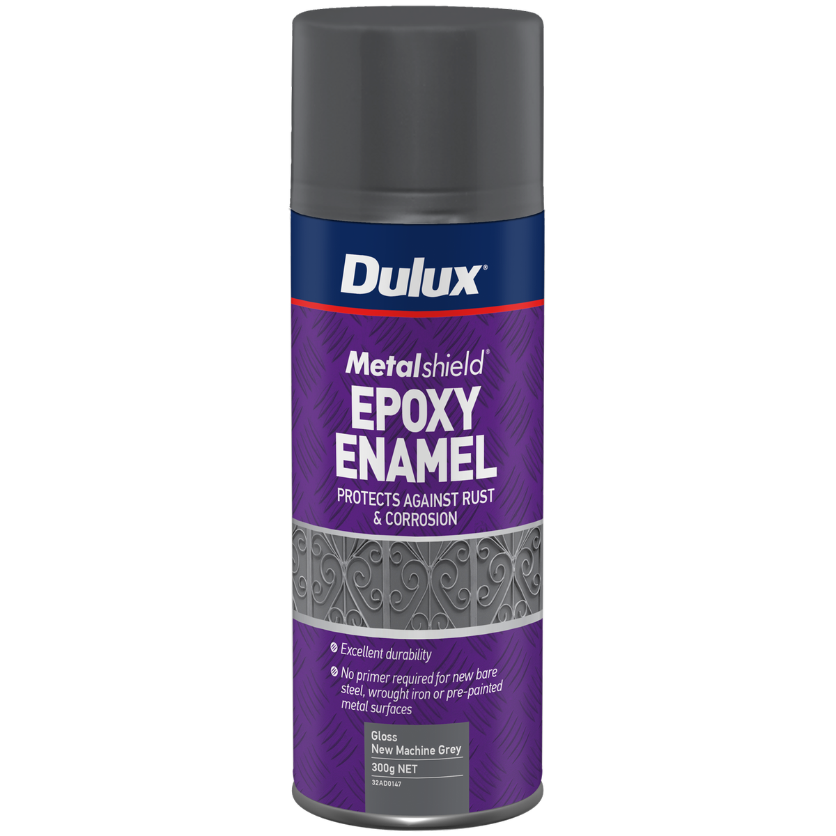 Dulux Metalshield Epoxy Enamel Gloss Spray Paint - 300g - New Machine Grey - Rust Protection - SuperSaverAU - view 1