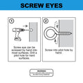 Everhang 4mm Zinc Plated Steel Screw Eyes 25 Pack