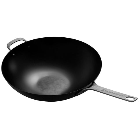 Kamado Joe Karbon Steel wok - pre-seasoned carbon steel stir-fry wok with long handle, black - KJ15124922